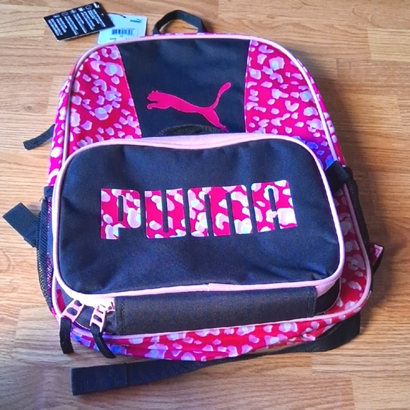 NEW Puma Girls Backback And lunchbag pink, Black, Msrp $35 - Picture 1 of 9